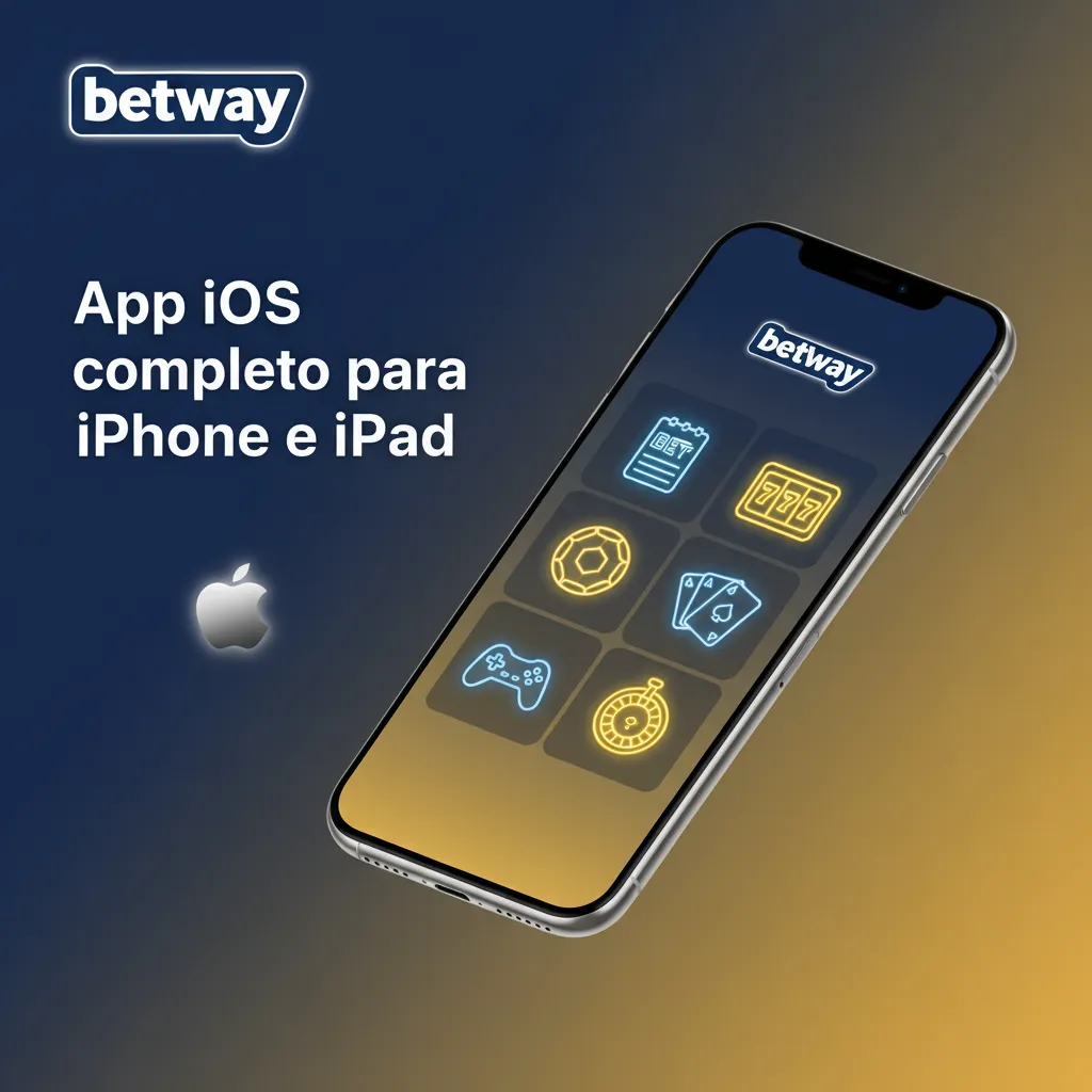 Promo do app iOS para iPhone e iPad, leve e grátis, com apostas ao vivo, slots e saques via Pix. Requer iOS 12+