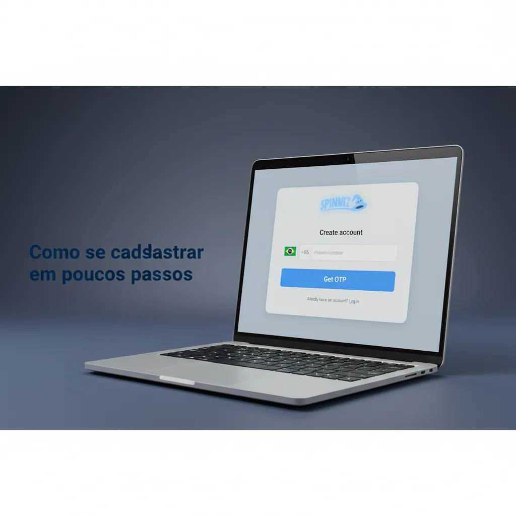 Infográfico de cadastro rápido: criar conta, dados pessoais, BRL, verificação por e-mail/SMS e depósito via PIX com bônus.