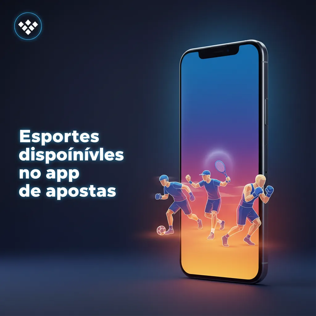Ícones de esportes disponíveis no app de apostas: futebol, basquete, tênis, vôlei, MMA, automobilismo e eSports ao vivo.