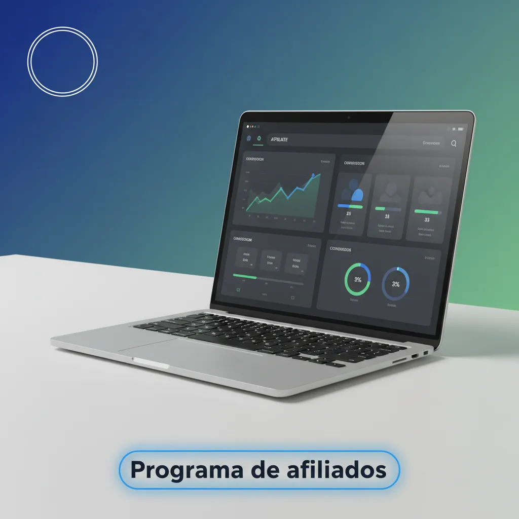 Banner do Programa de Afiliados com comissões competitivas, links rastreados e relatórios em tempo real.