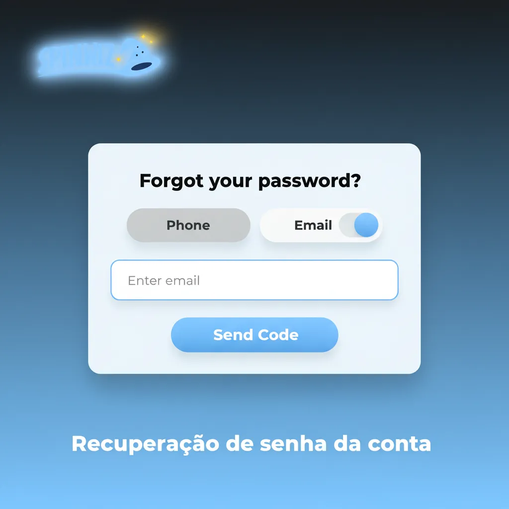 Ilustração de recuperação de senha com passos: Esqueci minha senha, e-mail/celular, link/código, nova senha, chat, 2FA.