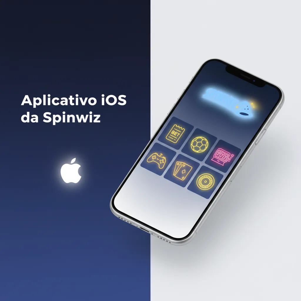 Tela do aplicativo iOS da Spinwiz no iPhone e iPad, com apostas esportivas, cassino e pagamentos em BRL.