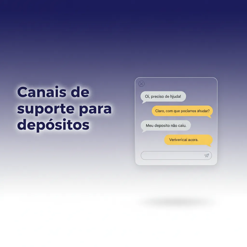 Canais de suporte para depósitos: chat 24h, e-mail, WhatsApp, Telegram e ajuda. Tenha ID do Pix, valor, data e hora.