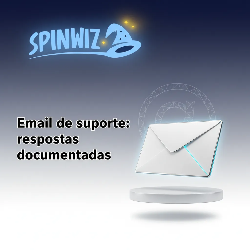 Infográfico de suporte por email SpinWiz: suporte@spinwiz.com, o que incluir, quando usar, prazos de resposta e dicas.