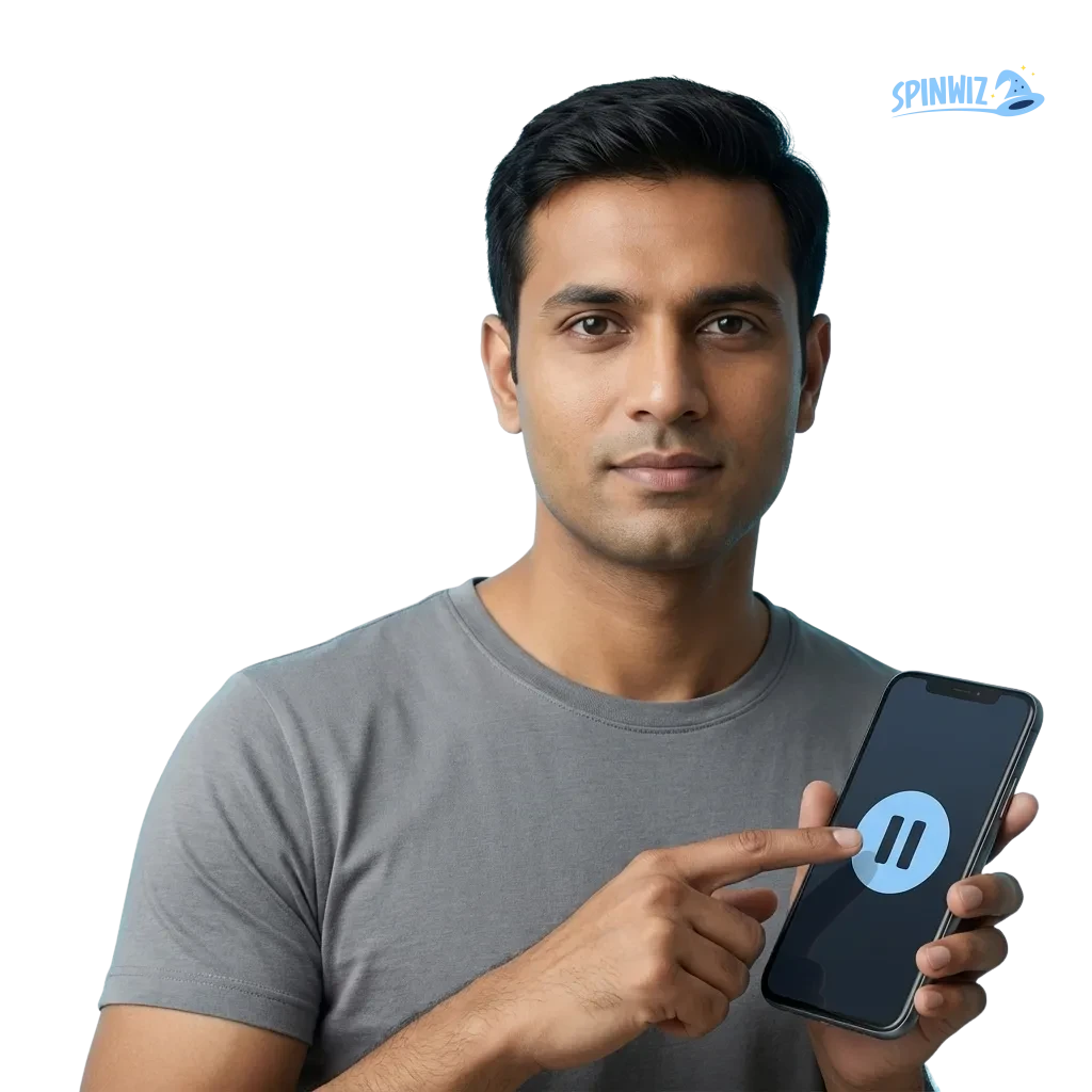 Spinwiz logo com símbolo de escudo representando jogo responsável e seguro para jogadores